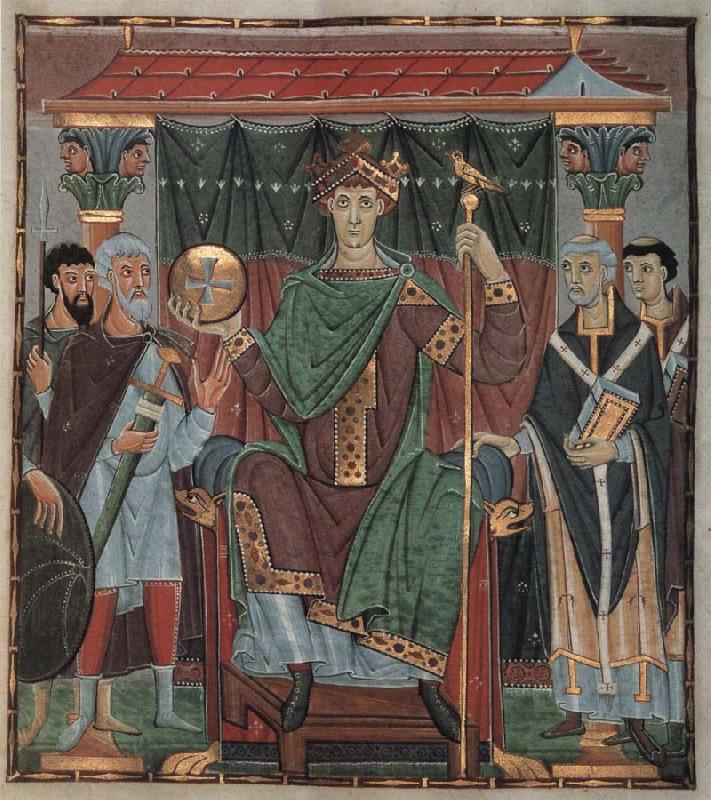 Ottonisch Reichenau Otto III,thronend,Evangeliar Otto III